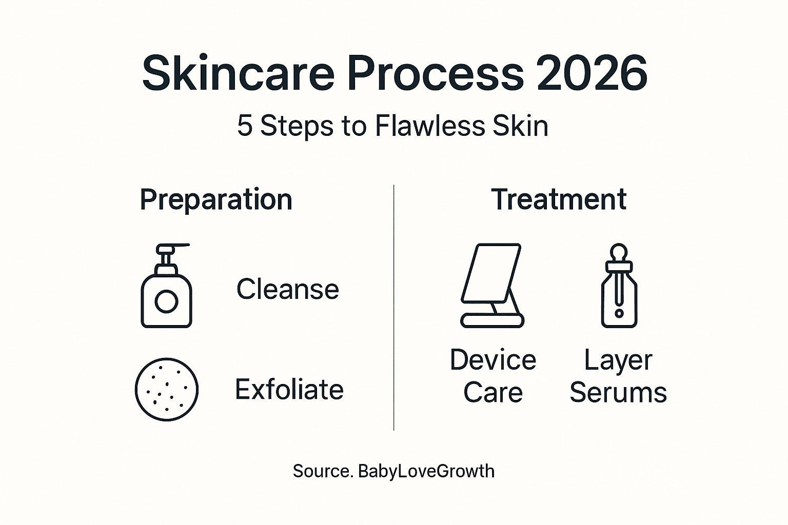 Infographic daily skincare process steps overview