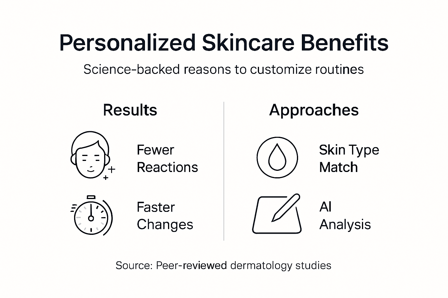 Infographic showing key personalized skincare benefits