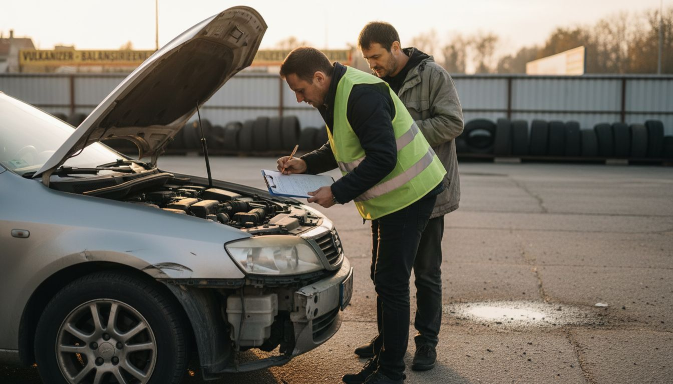 Procena štete se obavlja tako što stručnjak detaljno pregleda oštećeni automobil na parkingu.
