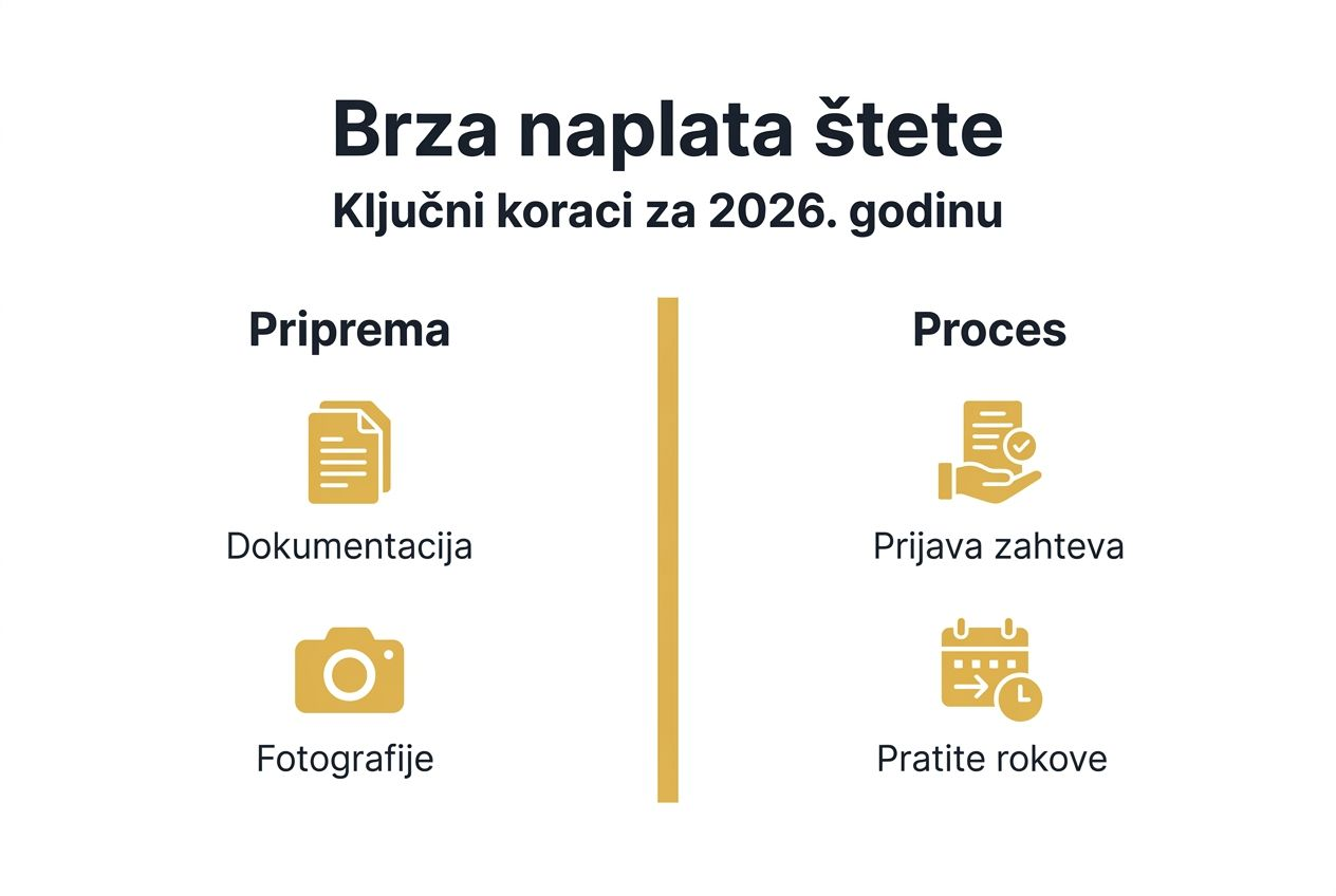 Na infografiku su jasno prikazani svi koraci koji vode do brze isplate štete.
