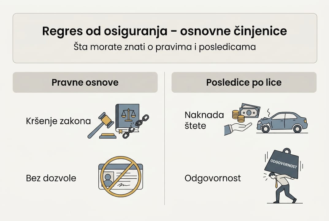 Jednostavan infografik koji objašnjava šta je regres kod osiguranja