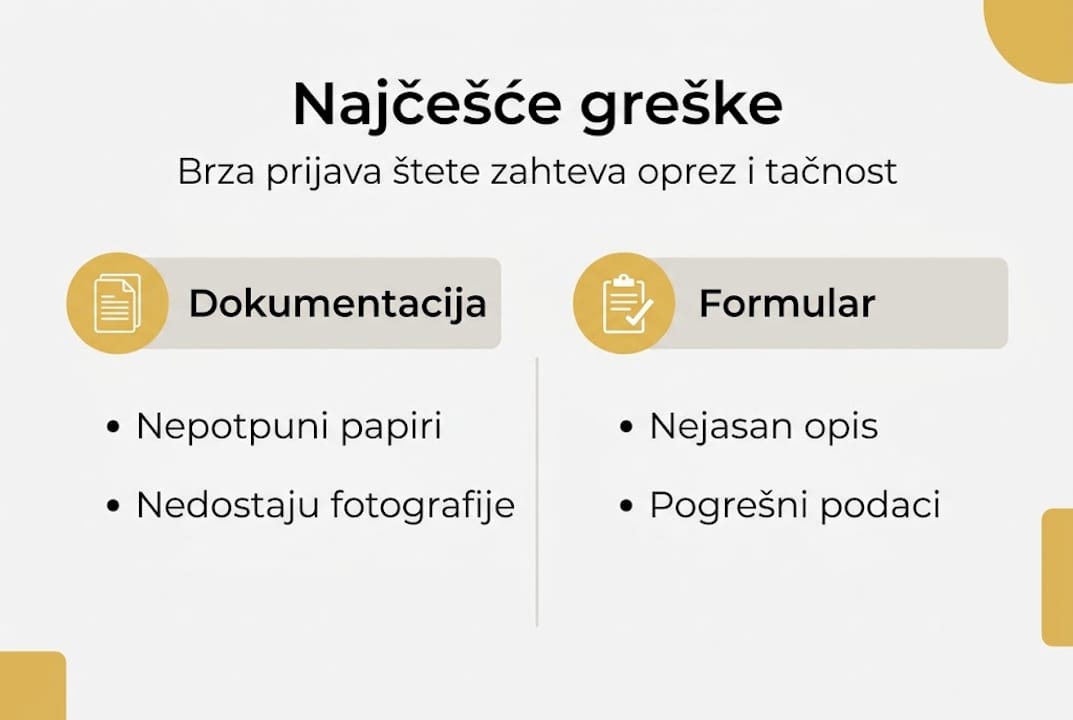 Infografik: Najčešće greške prilikom prijave štete