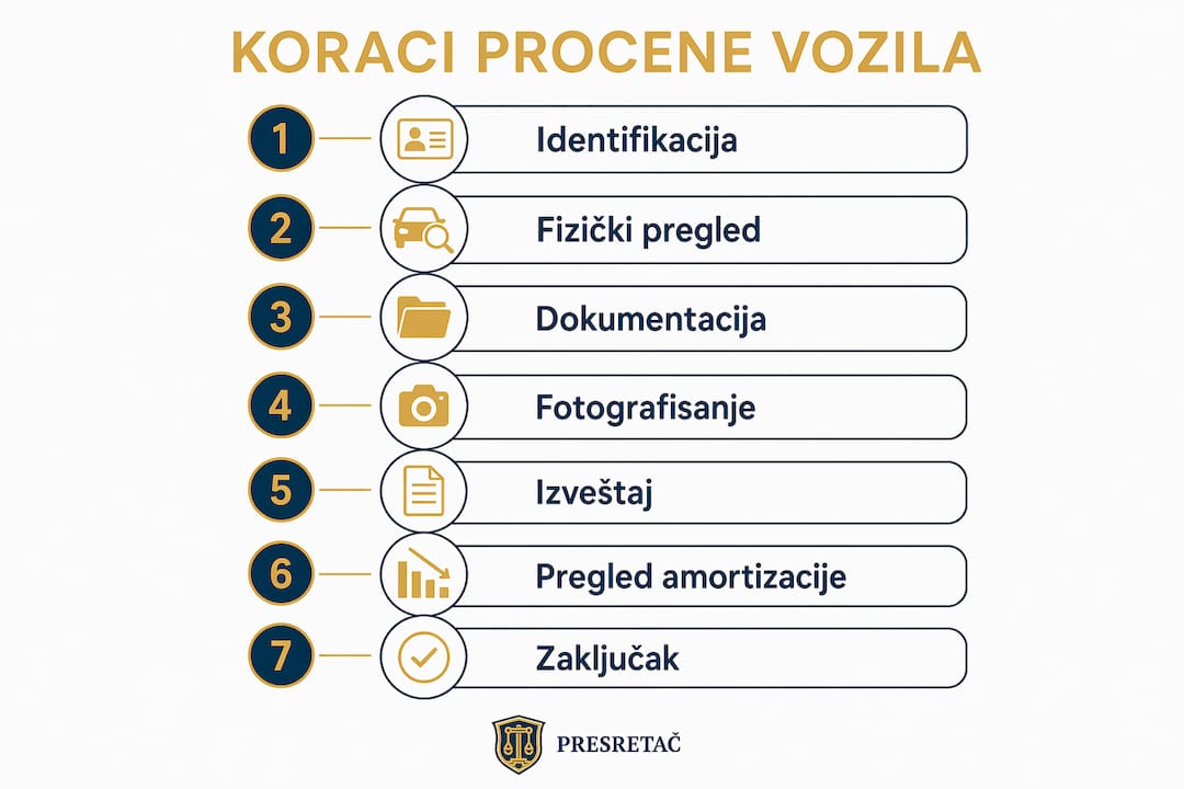 Vizuelni prikaz postupka za procenu automobila