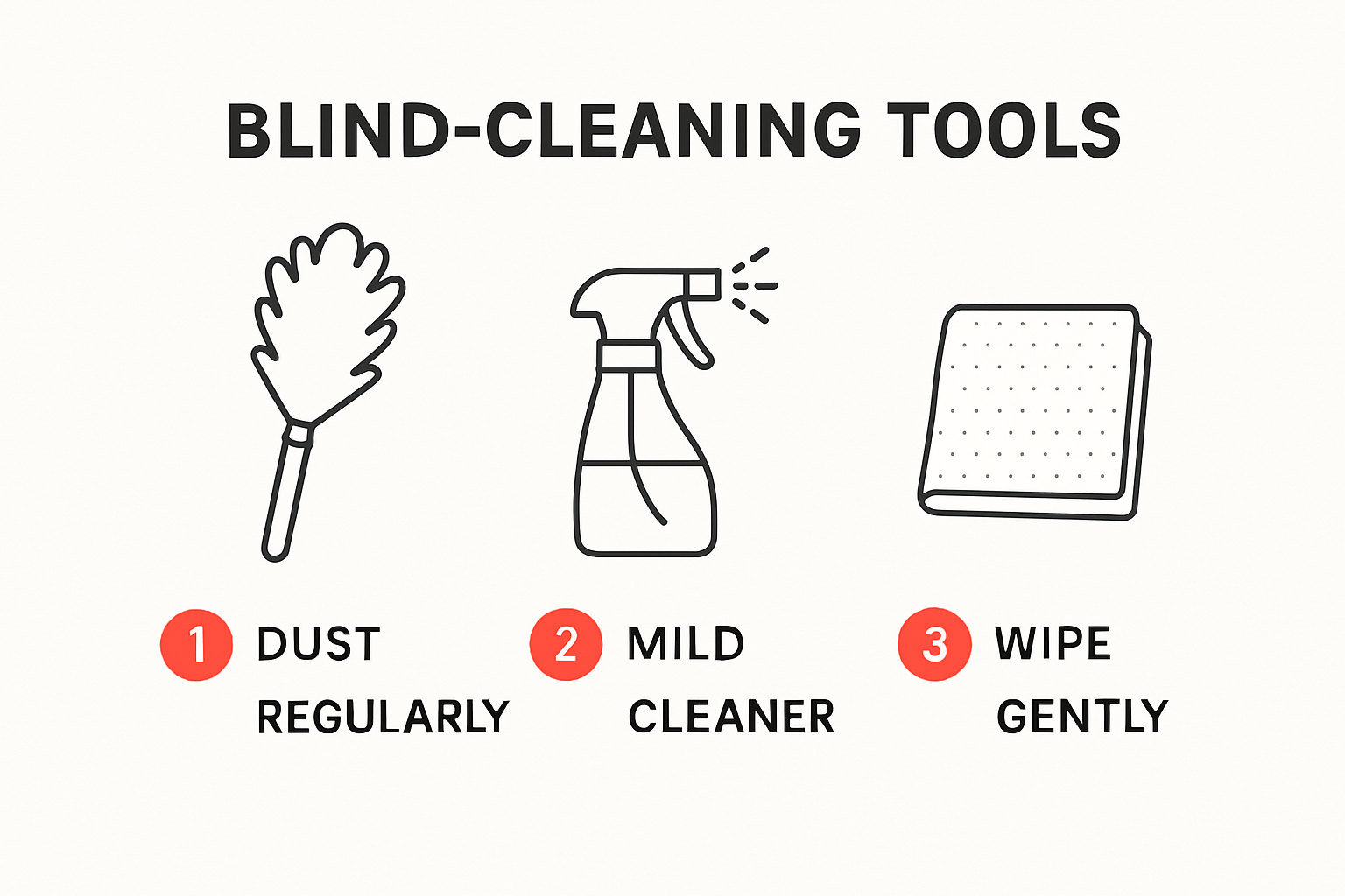 Essential Tools For Cleaning Blinds Infographic By Custom Blinds®