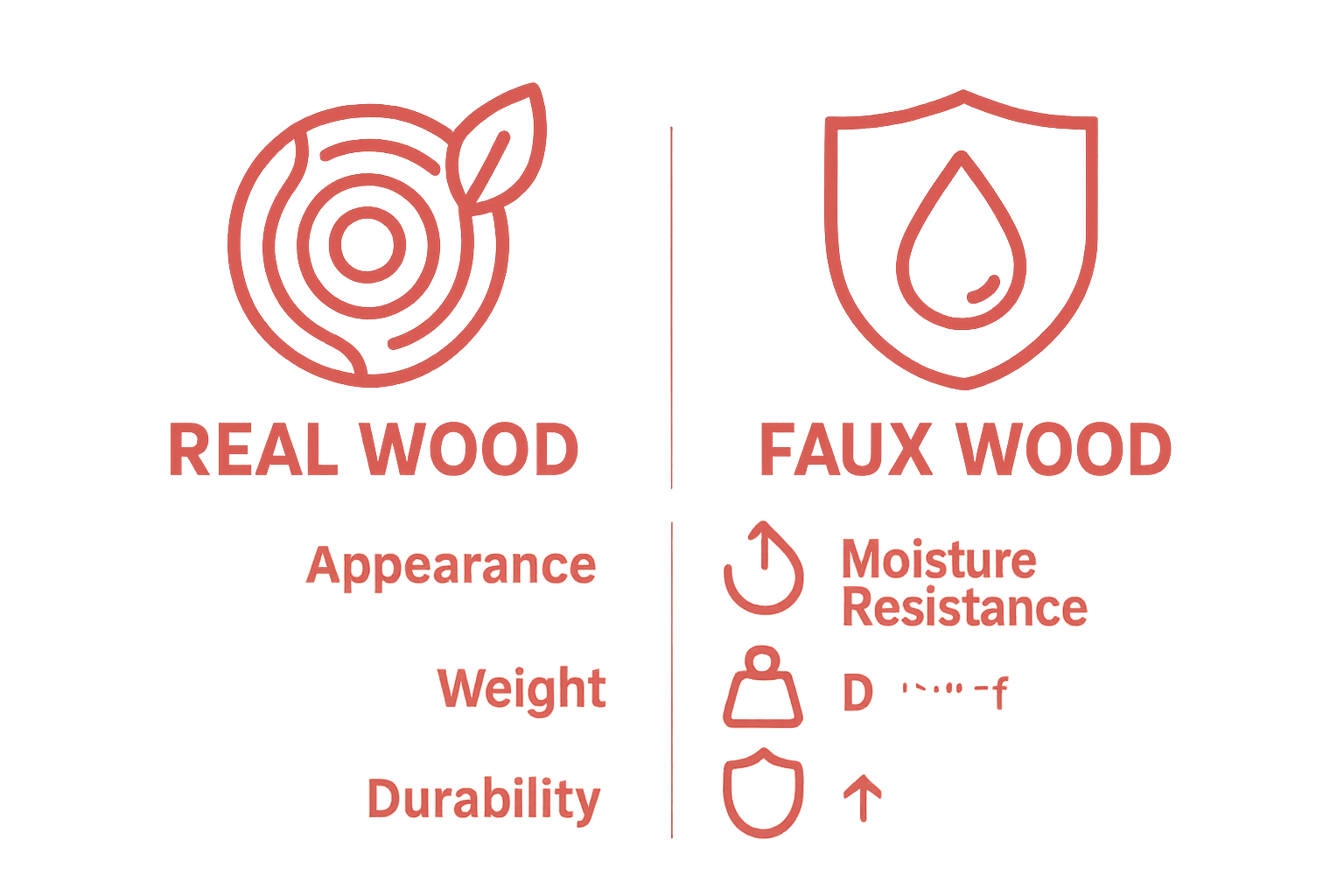 Comparison of real wood versus faux wood blinds key features