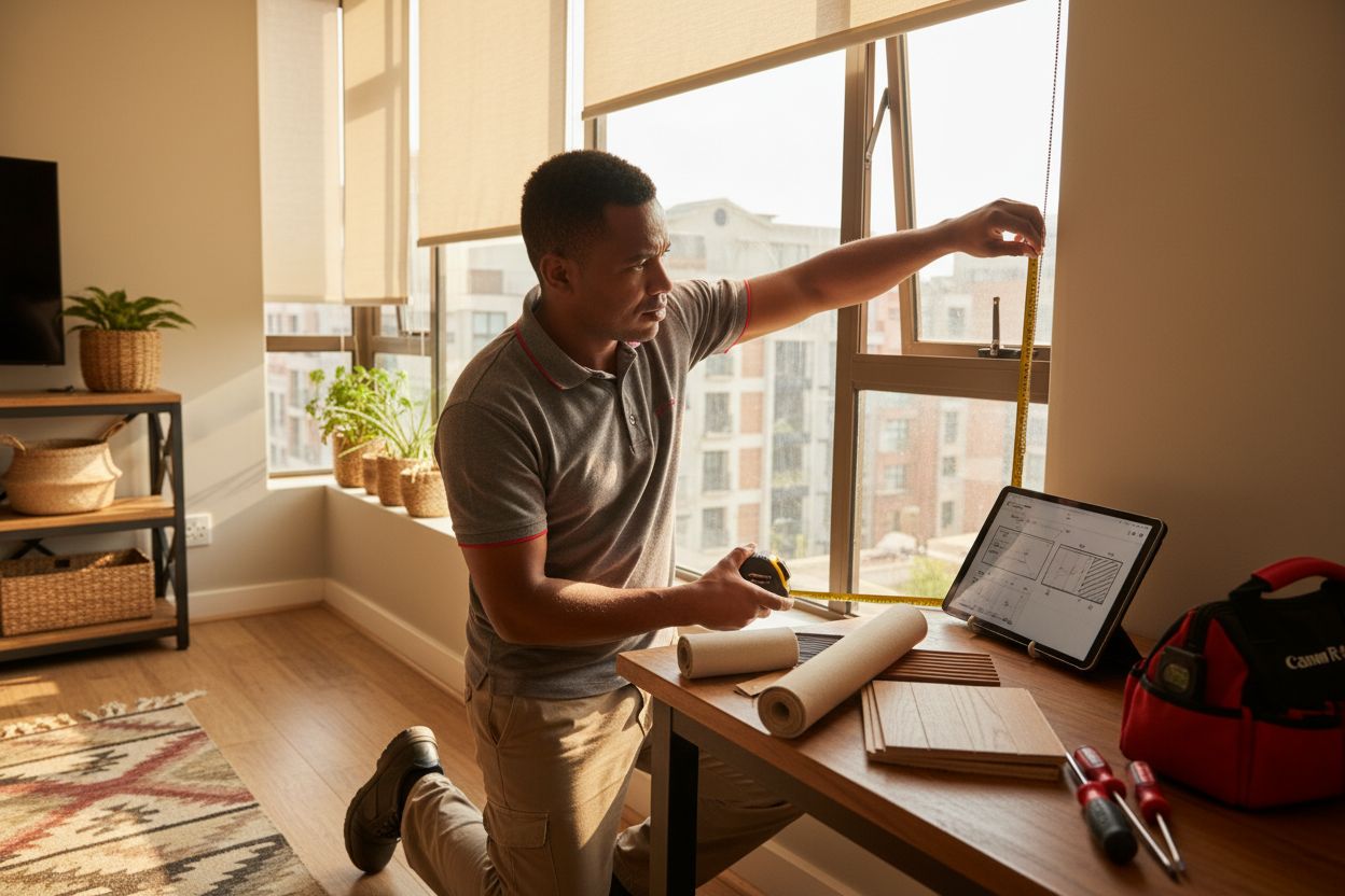 window blind measurement installation