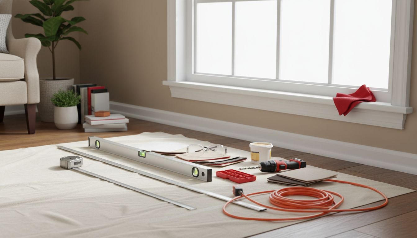 blinds installation preparation workspace