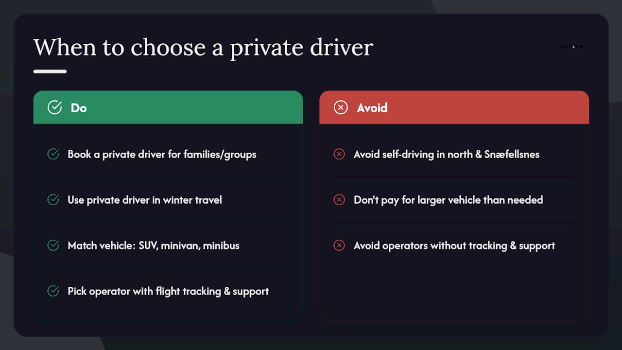 When a private driver is genuinely worth the price — overview diagram