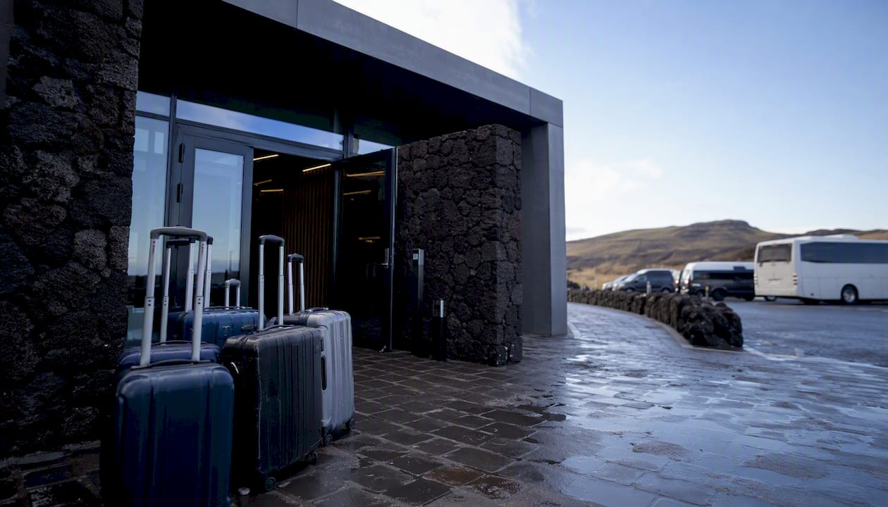 Blue Lagoon luggage house building exterior in car park