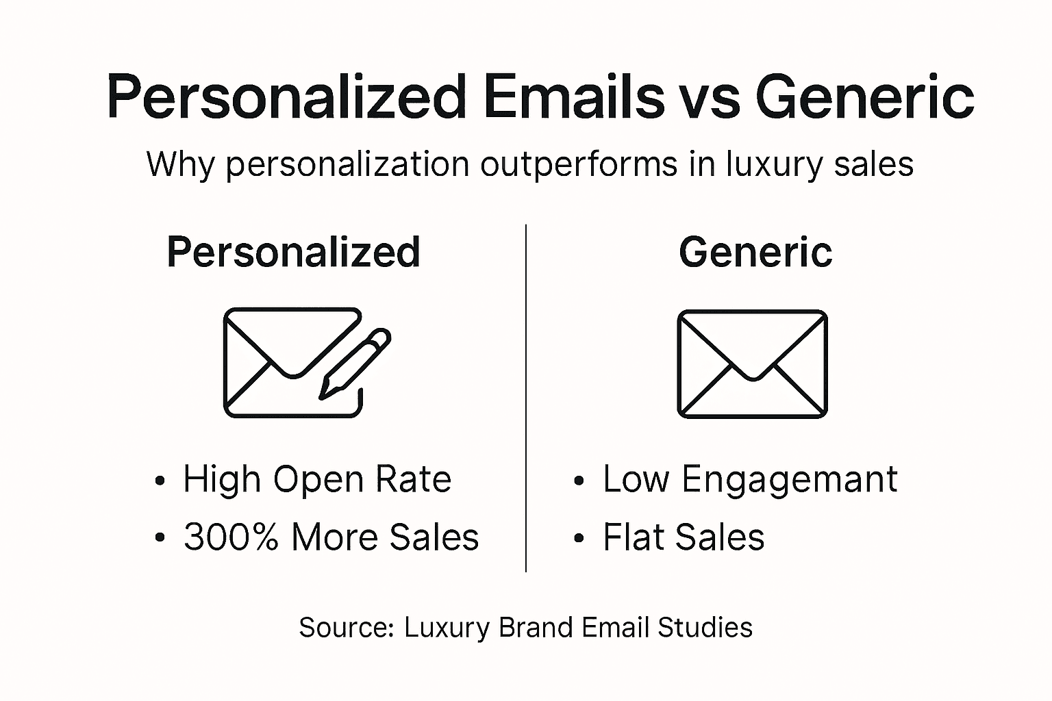 Infographic comparing personalized and generic email results