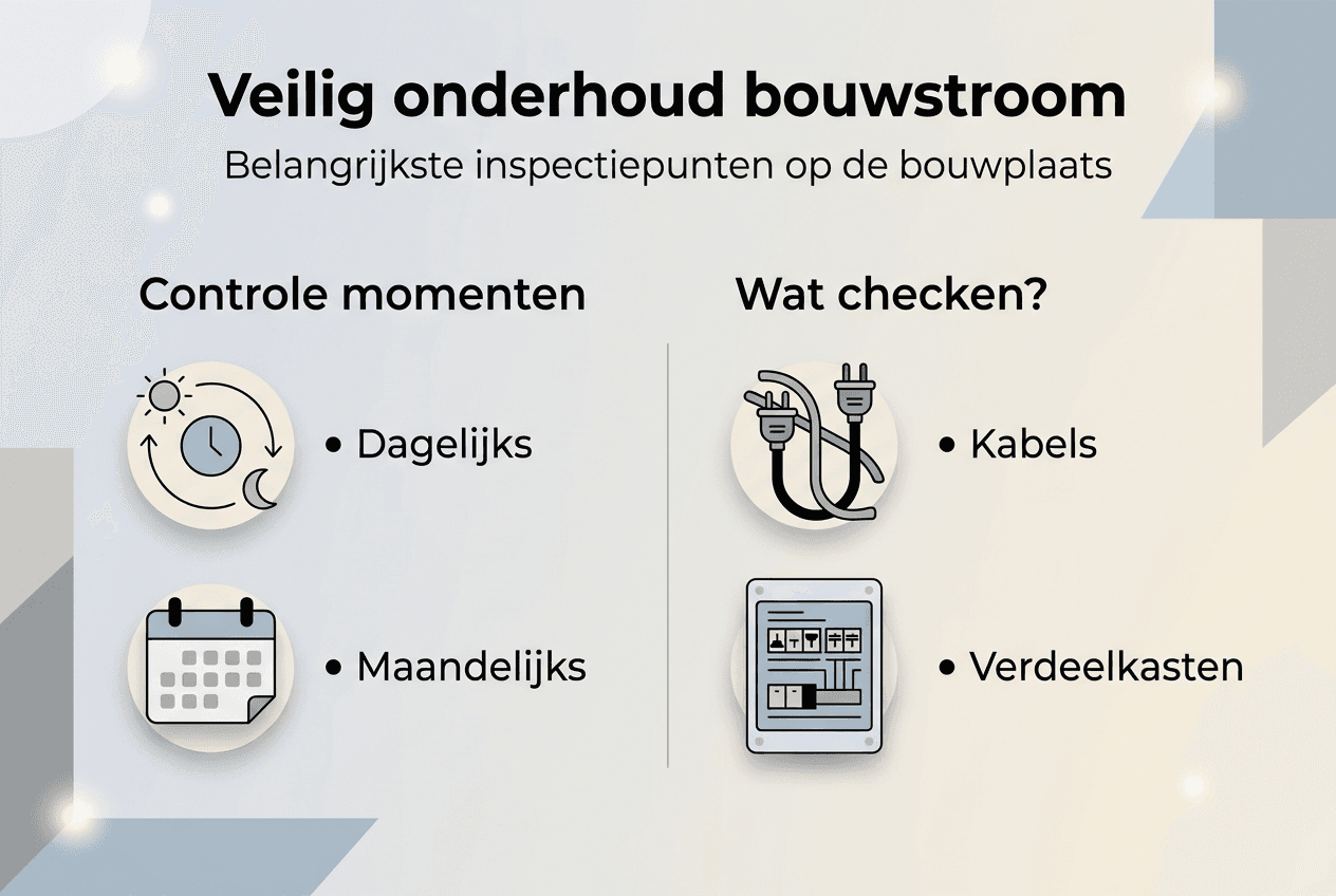 Infographic: Zo zorg je voor veilig gebruik en onderhoud van bouwstroom