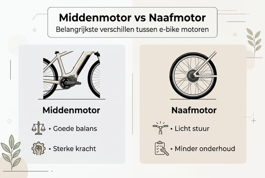 Infographic: de verschillende soorten e-bike motoren naast elkaar