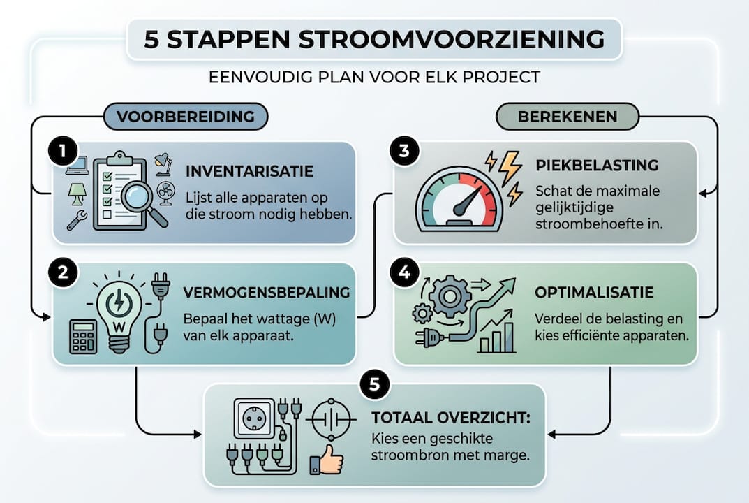 Overzicht: vijf stappen voor een betrouwbare stroomvoorziening