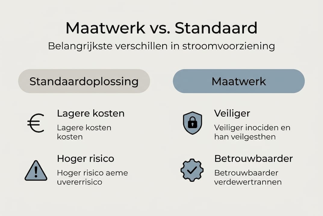 Infographic: maatwerk in stroomvoorziening versus standaardoplossingen