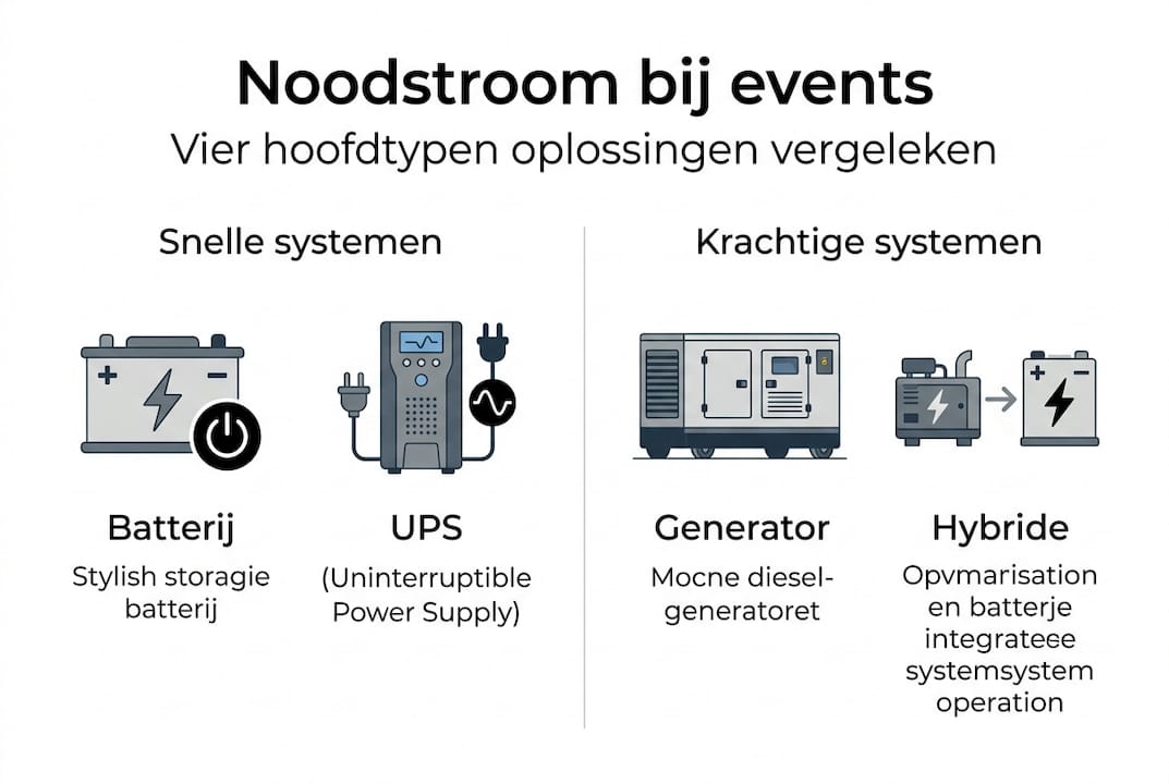 Infographic: de beste noodstroomoplossingen voor jouw evenement in één overzicht