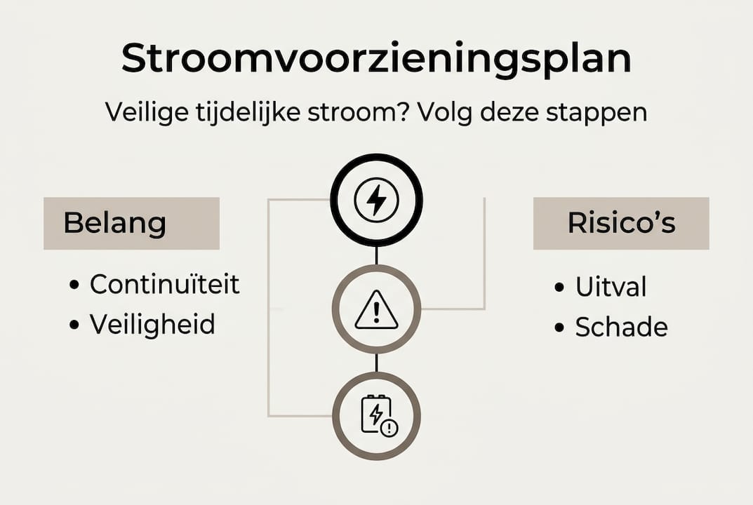 Visuele weergave van het stroomvoorzieningsplan en de bijbehorende risico’s