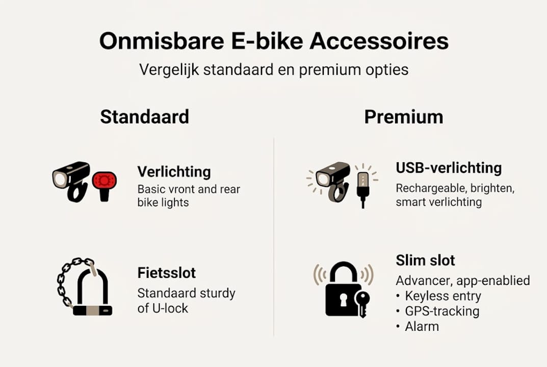 Infographic: standaard vs. luxe fietsaccessoires in beeld