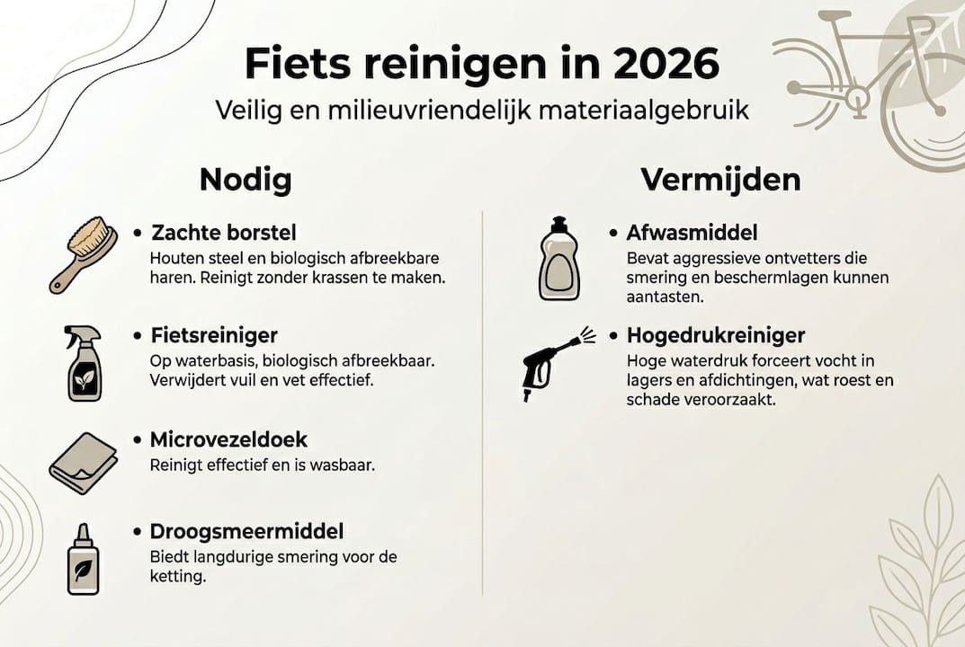 Infographic: Je fiets schoonmaken met milieuvriendelijke materialen