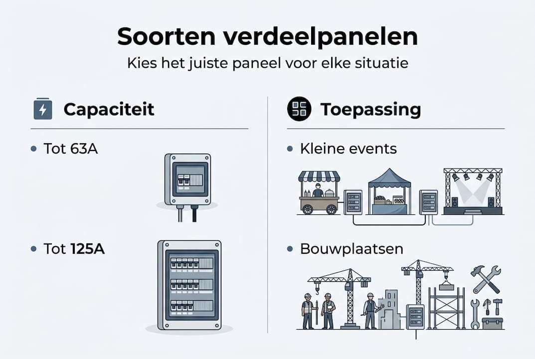Infographic: soorten verdeelkasten en hun toepassingen