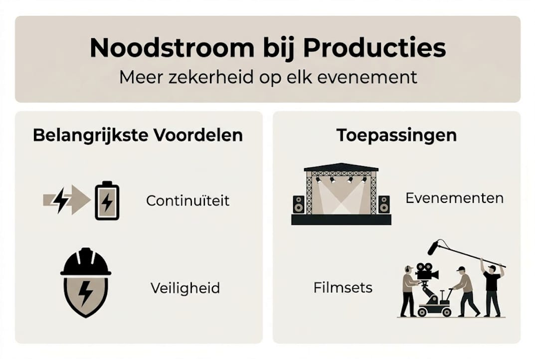 Infographic: waarom noodstroom onmisbaar is en waar je het voor gebruikt
