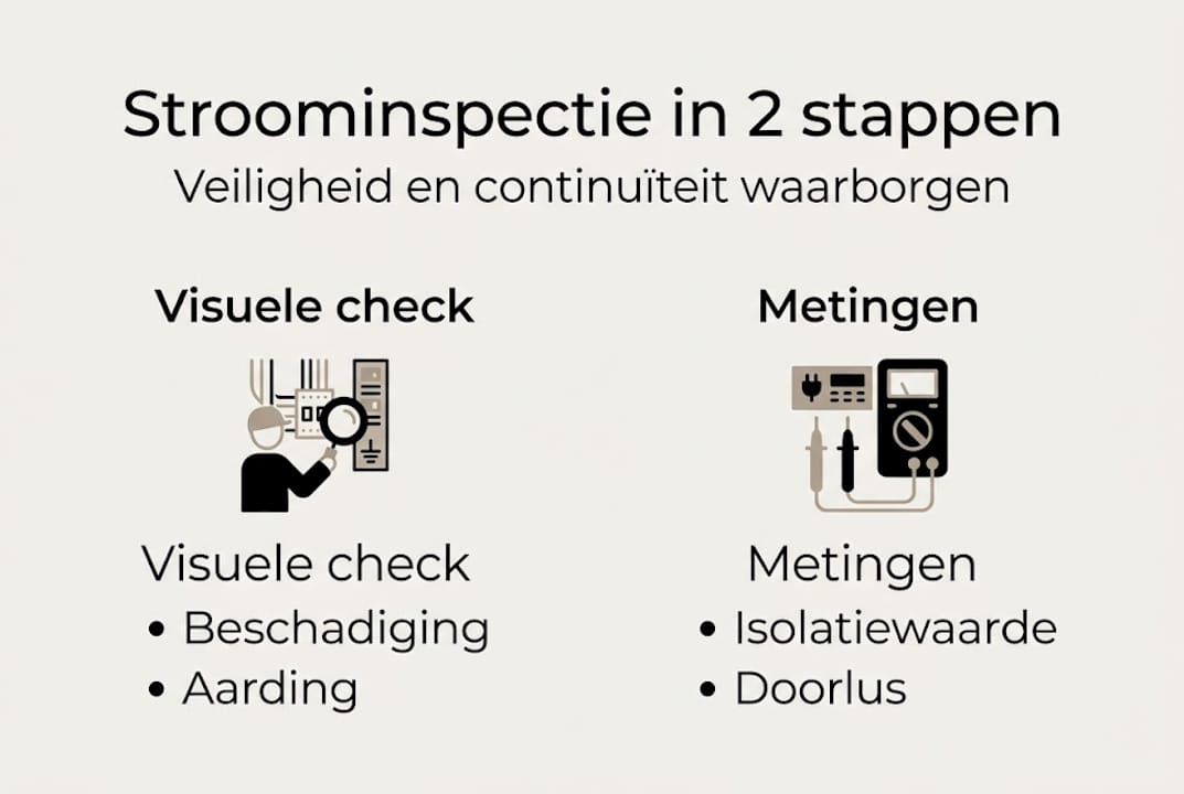 Infographic: de twee belangrijkste stappen bij het inspecteren van elektrische installaties