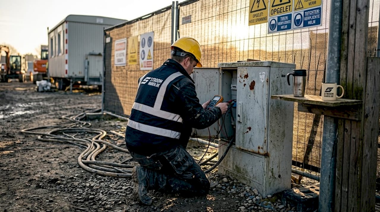 Controle van het tijdelijke elektriciteitsnet op de bouwplaats