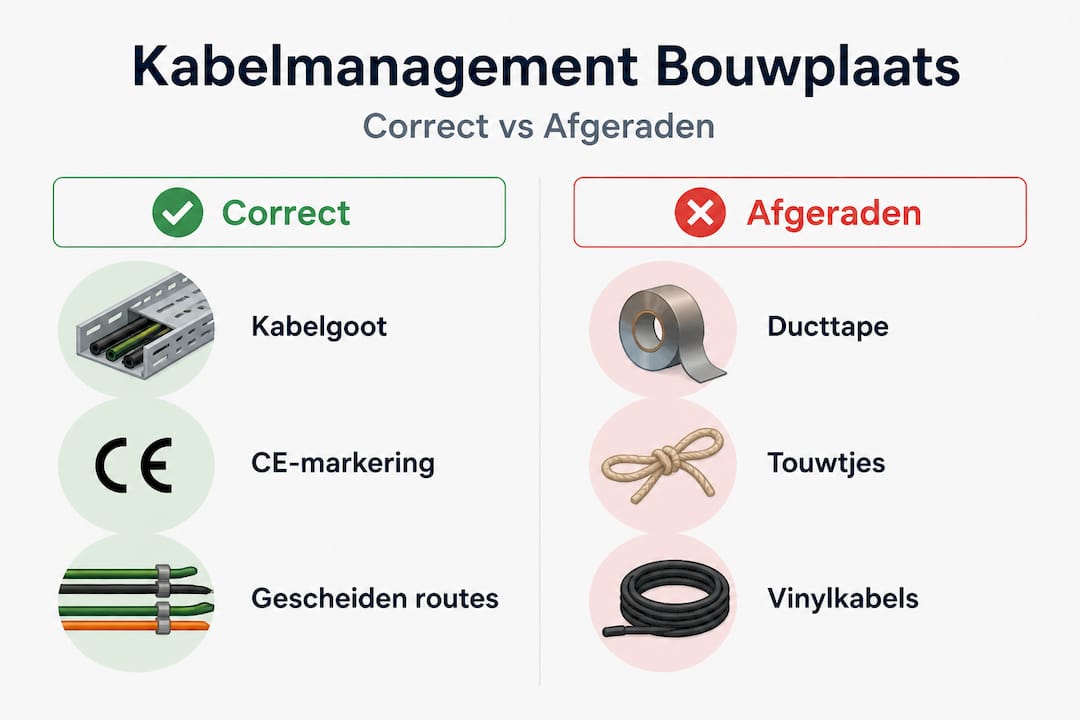 Infographic: aanbevolen en te vermijden kabelinstallaties