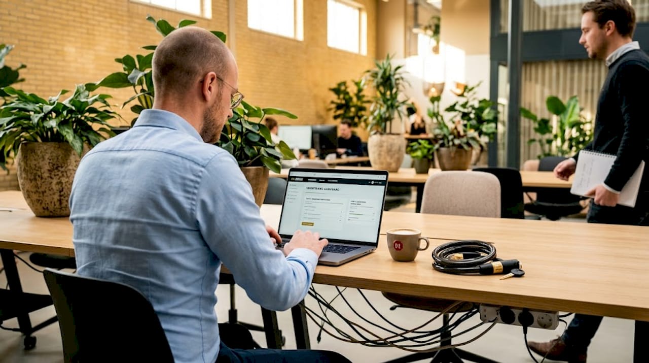 Medewerker regelt het digitale proces voor fietslease