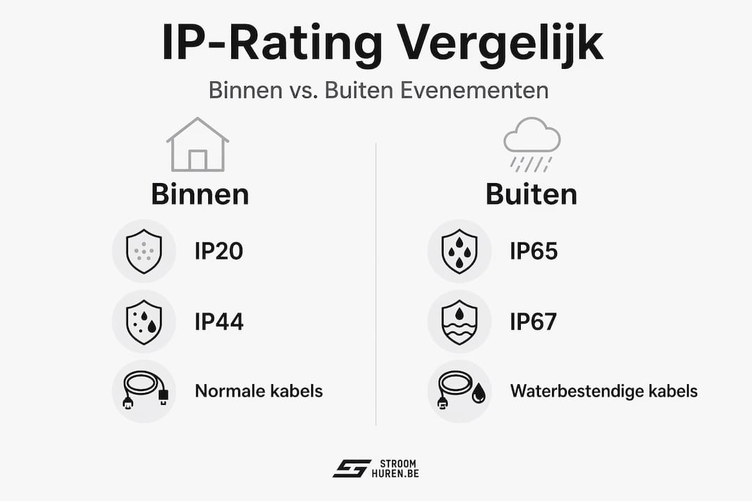 Infographic: IP-waarde voor binnen- en buitenevenementen