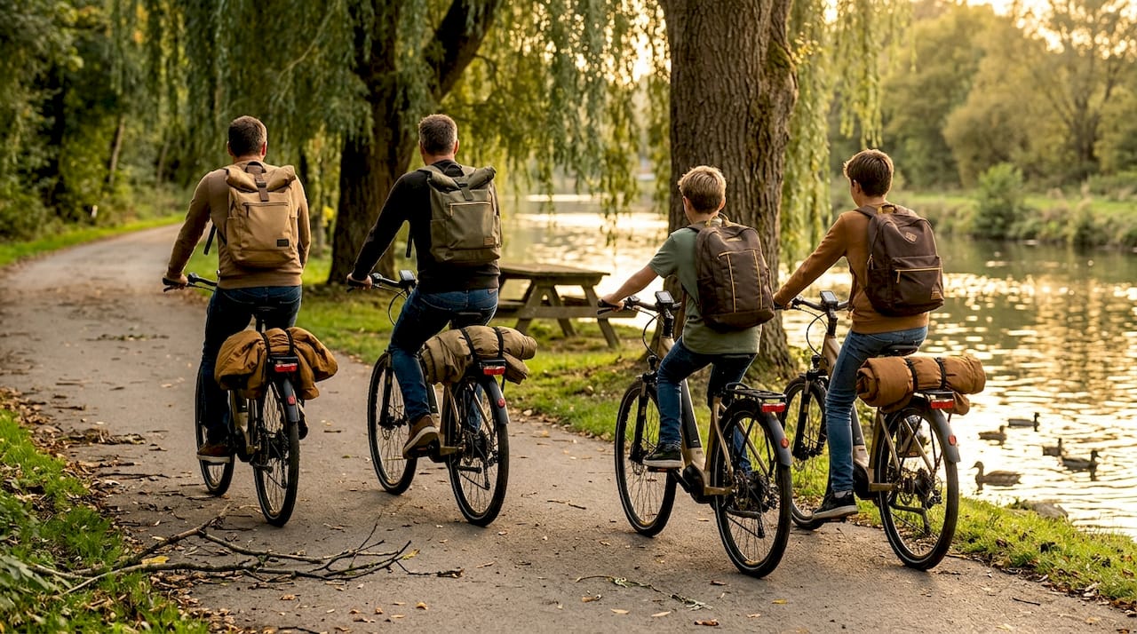 Met het hele gezin op de e-bike langs het schilderachtige Waalse kanaal