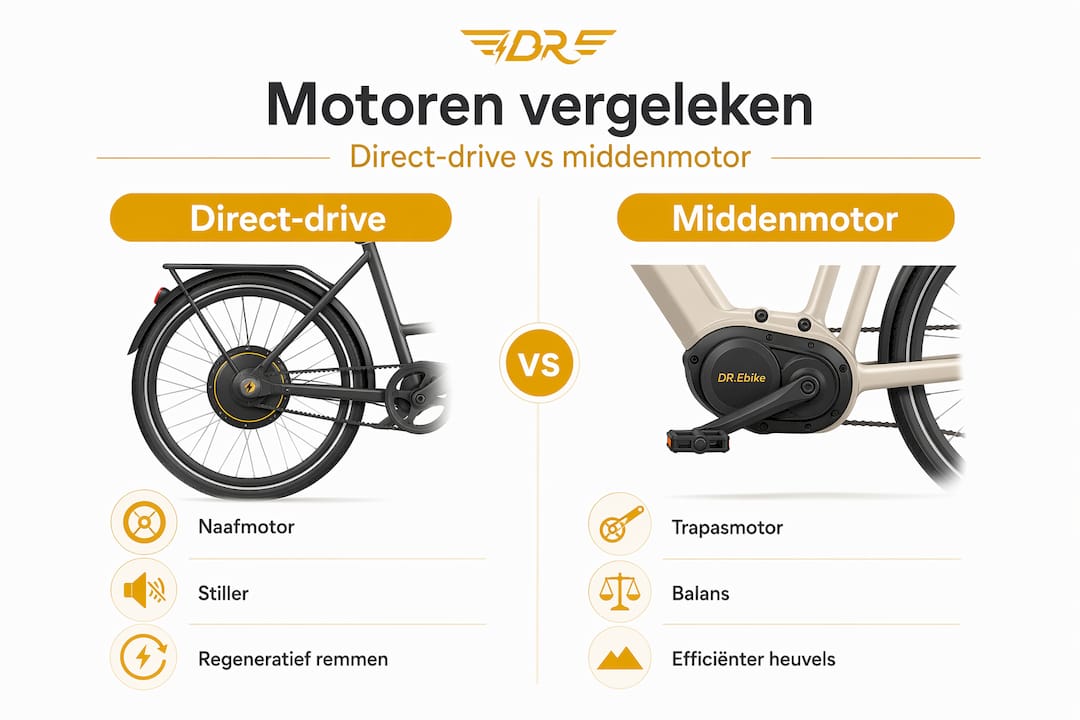 Infographic: direct drive versus middenmotor – de verschillen op een rij