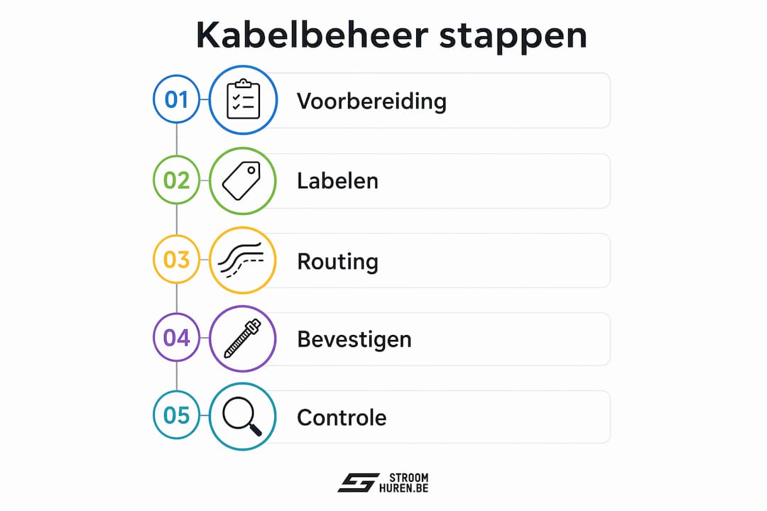 Infographic: stappenplan voor een overzichtelijk kabelbeheer