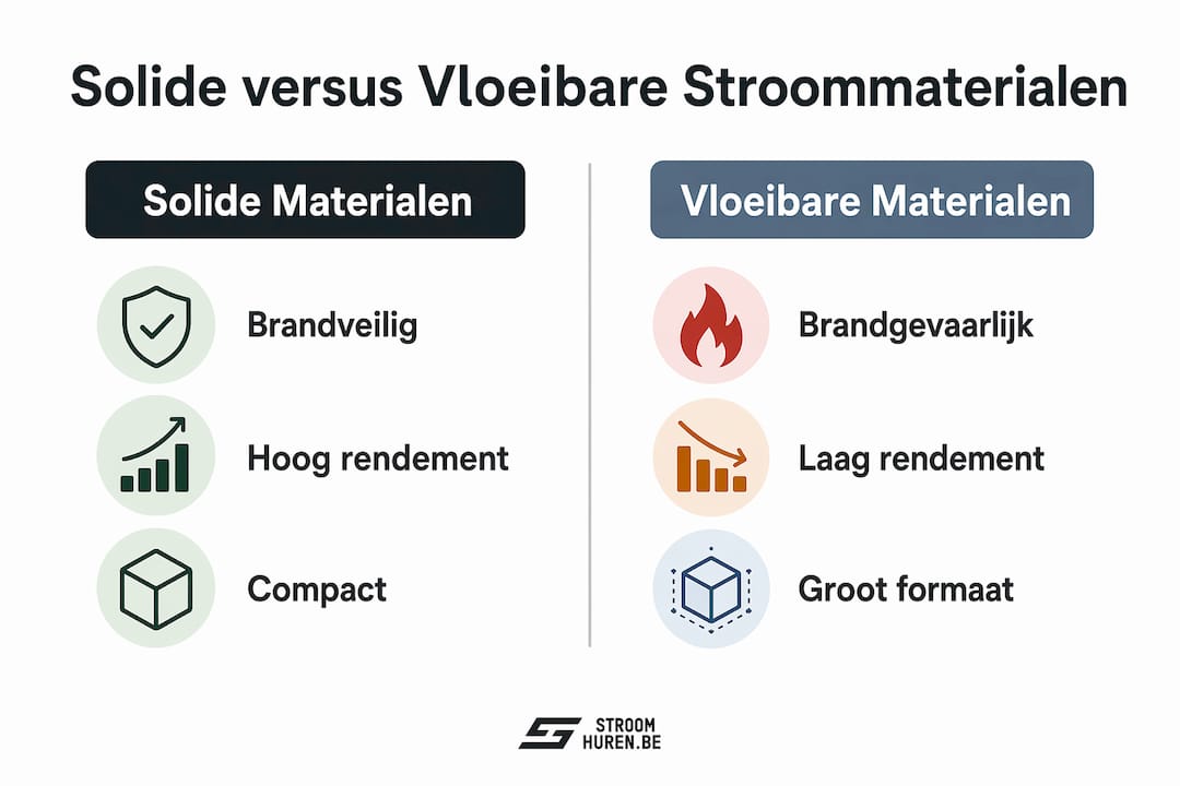 Infographic: een overzicht van de verschillen tussen vaste en vloeibare stroomdragers