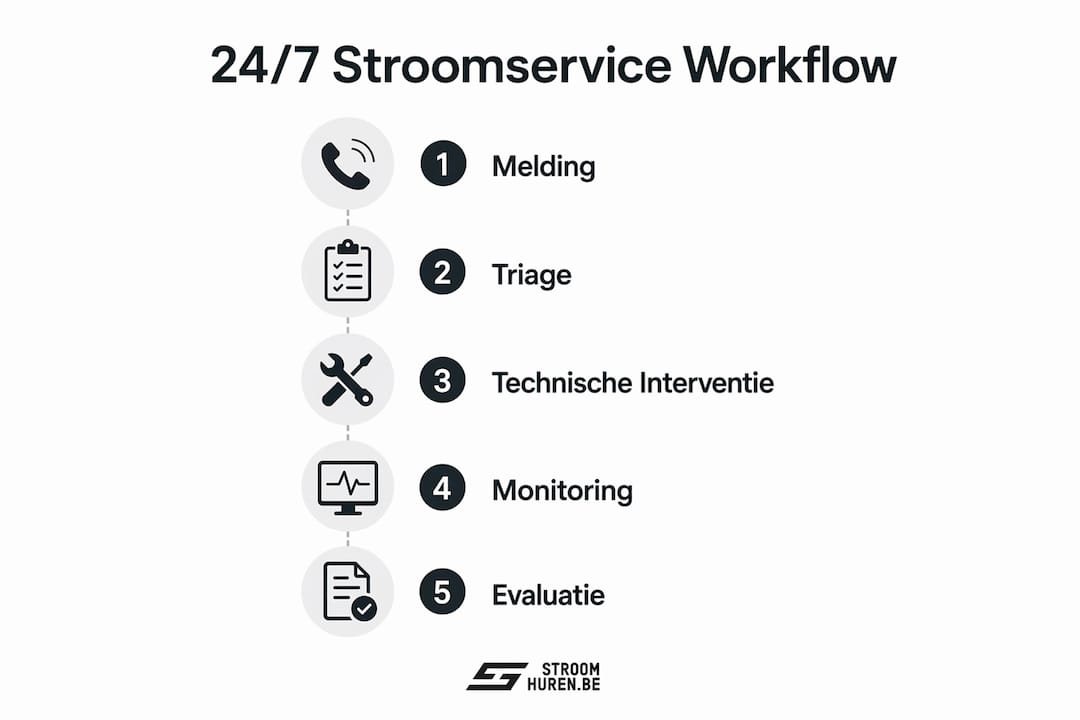 Infographic: het 5-stappenplan voor onze 24/7 storingsdienst