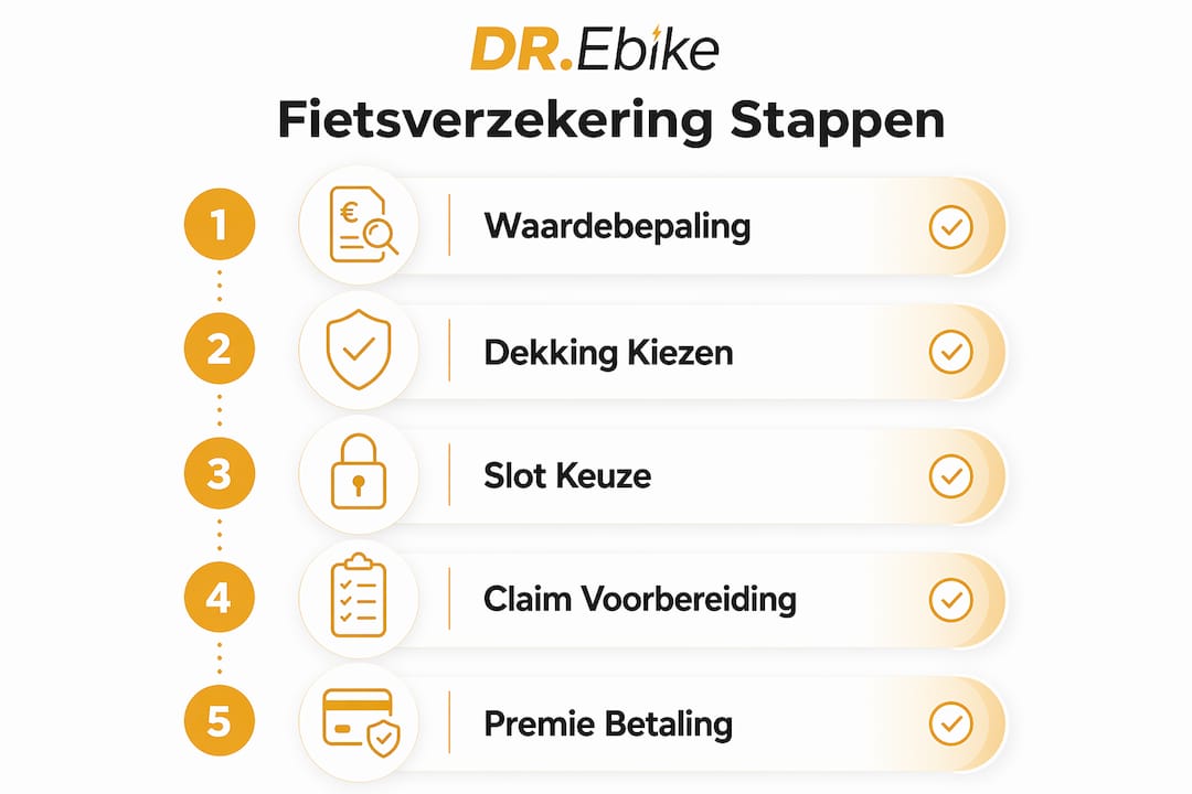 Infographic: de vijf belangrijkste stappen voor het kiezen van een fietsverzekering