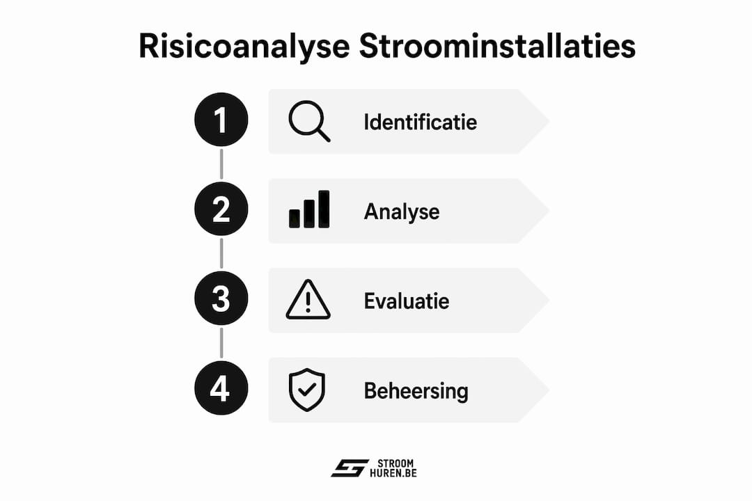 Infographic met de vier belangrijkste stappen van een risicoanalyse