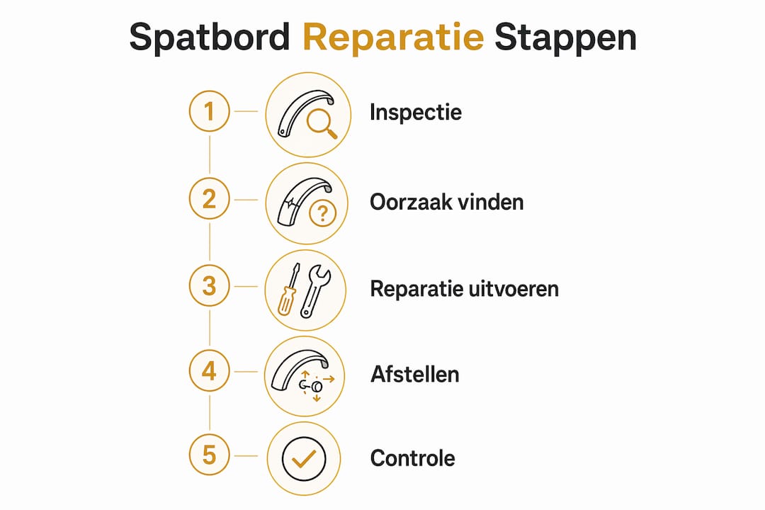 Overzichtelijke infographic: zo repareer je eenvoudig zelf je spatbord stap voor stap