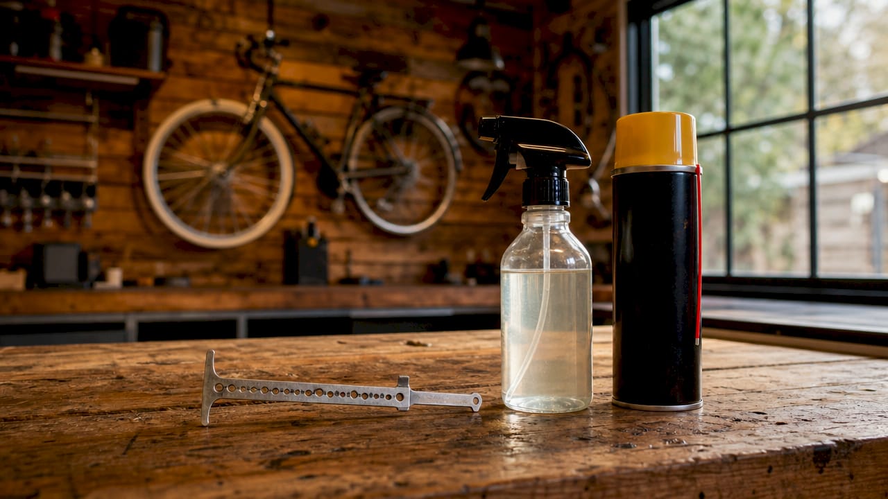 Detailopname van fietsgereedschap voor onderhoud