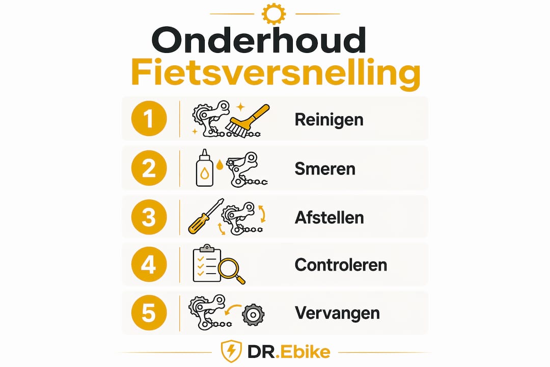 Infographic: zo onderhoud je de versnellingen van je fiets stap voor stap