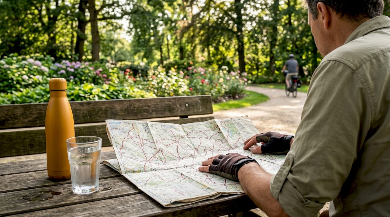 Duidelijke fietsroutekaart met opvallende handwijzers