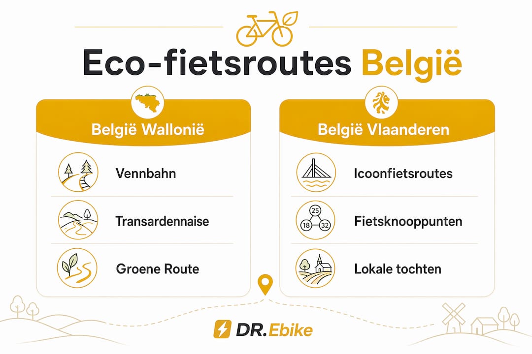 Infographic: de mooiste groene fietsroutes van Vlaanderen en Wallonië vergeleken