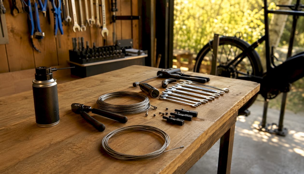 Fietsgereedschap voor het afstellen en onderhouden van remkabels