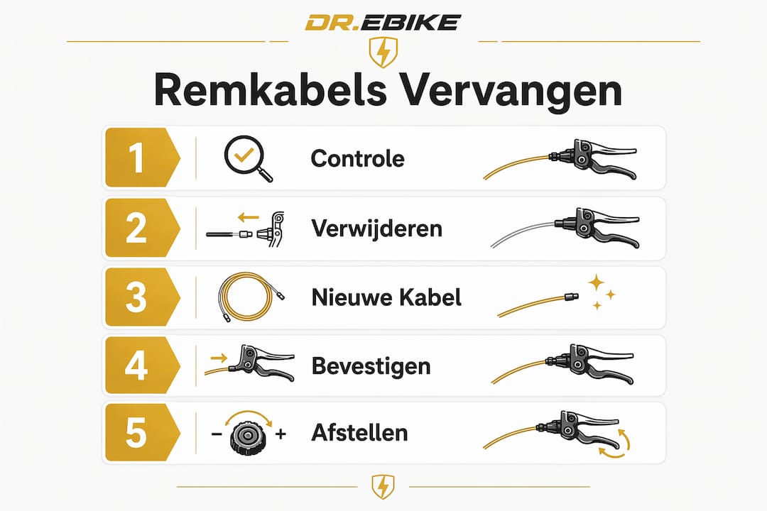Stapsgewijze infographic: zo vervang je zelf je remkabel