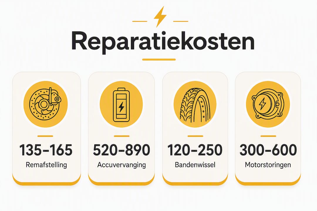 Overzicht van de gemiddelde kosten voor verschillende e-bike reparaties