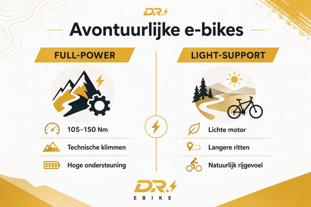 Infographic: de verschillen tussen avontuurlijke e-bike modellen op een rij
