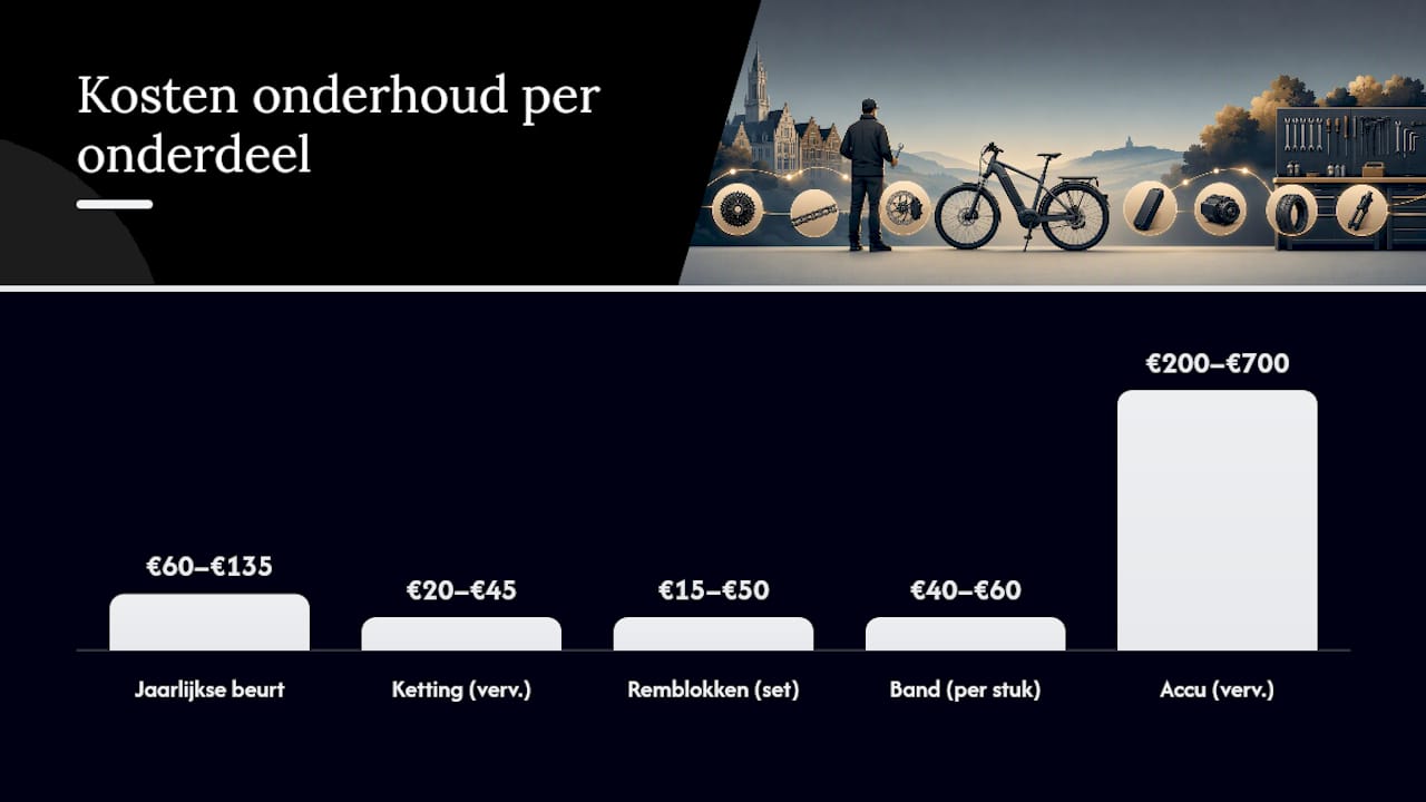 Overzicht van de onderhoudskosten van een e-bike in beeld