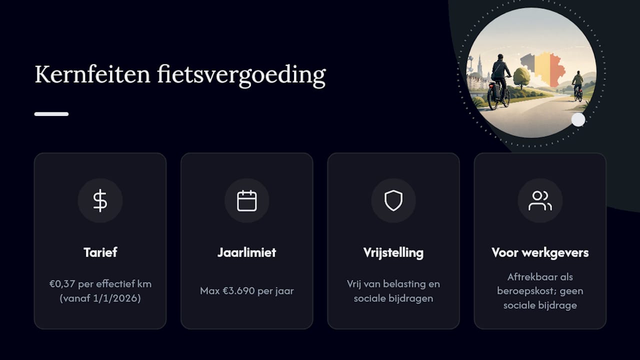 Fietsvergoeding en fiscale voordelen via de werkgever — overview diagram
