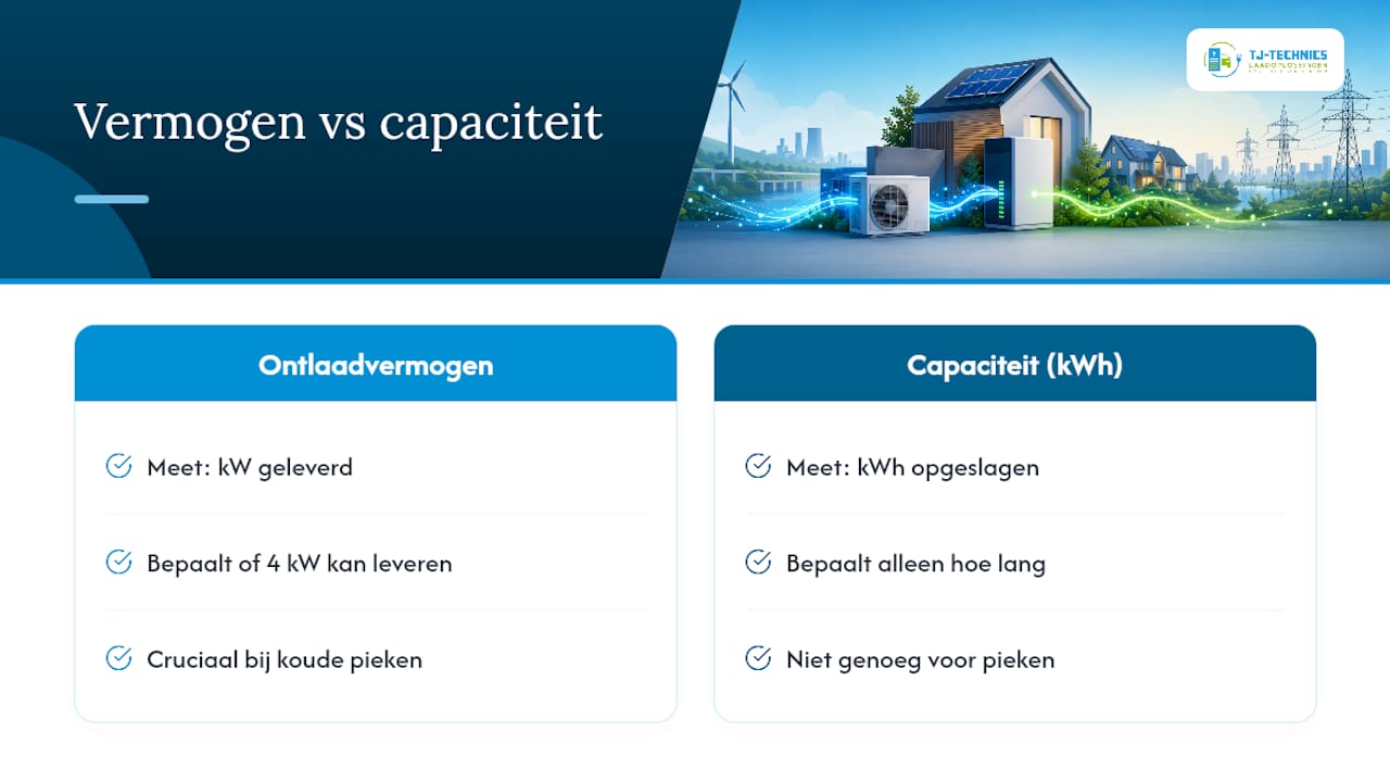 Vergelijking van batterijvermogen en capaciteit