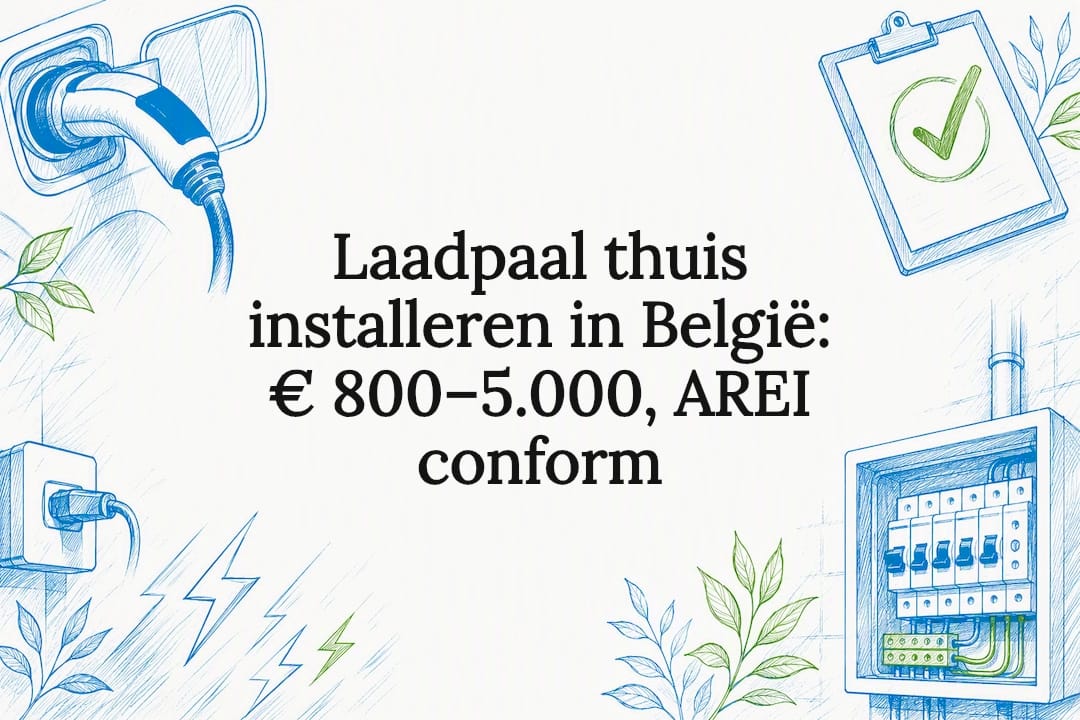 Laadpaal thuis installeren in België: € 800–5.000, AREI conform