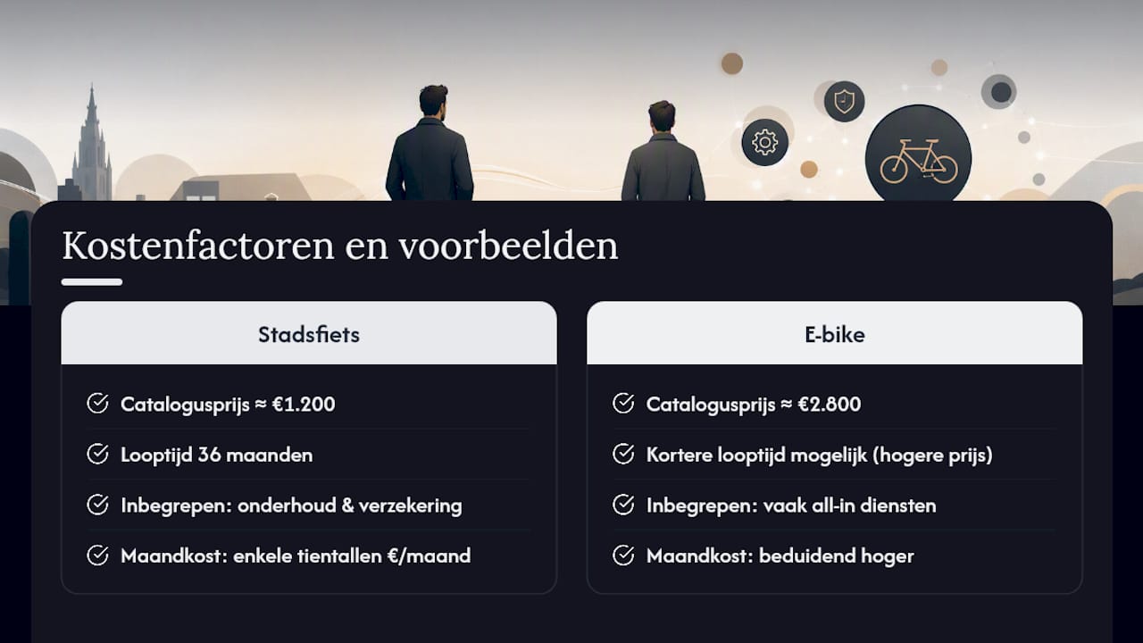 Vergelijking van variabelen en prijzen van fietslease